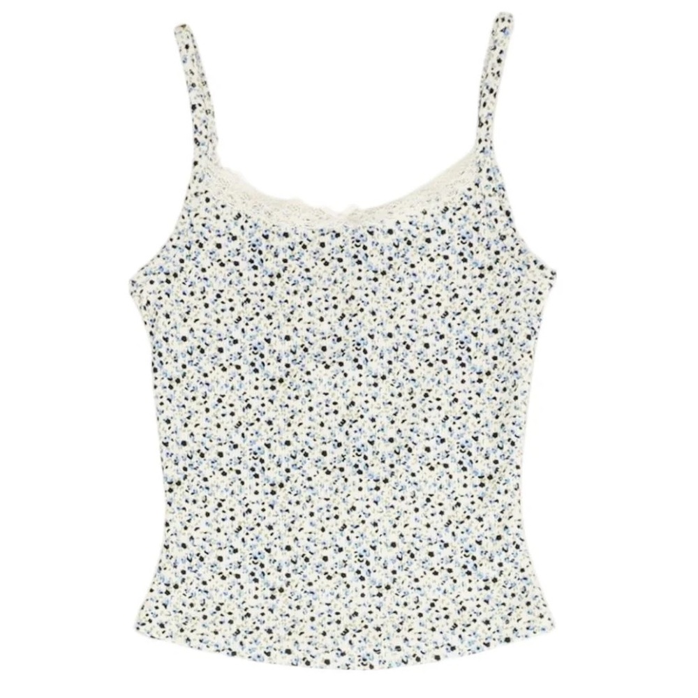 Floral Lace Trim Women's Top